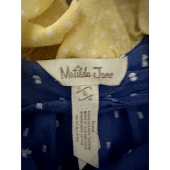 Matilda Jane The Adventure Begins Blue Yellow Wheelbarrow Race Sleeveless Tunic - Picture 7 of 9